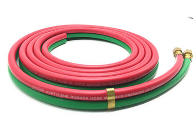 Grade R Red &amp; Green 1/4 '' x 25ft Rubber Twin Hose untuk Oxygen - Acetylene