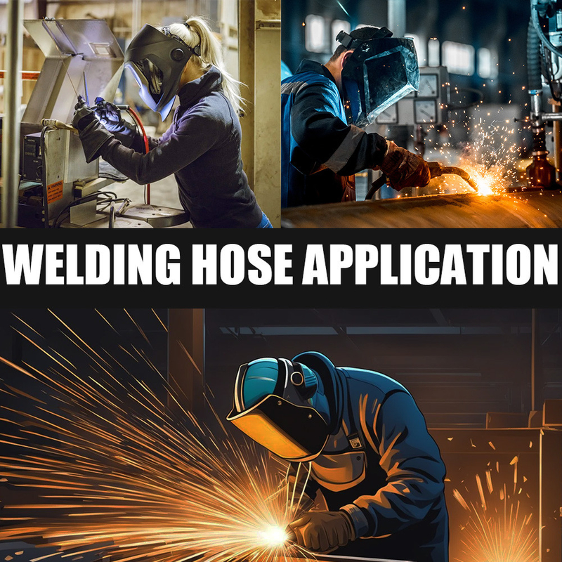 Resistensi Penuaan 1/4'x50FT tahan haus Kelas R Oxy/Acet Twin Welding Hose Assembly