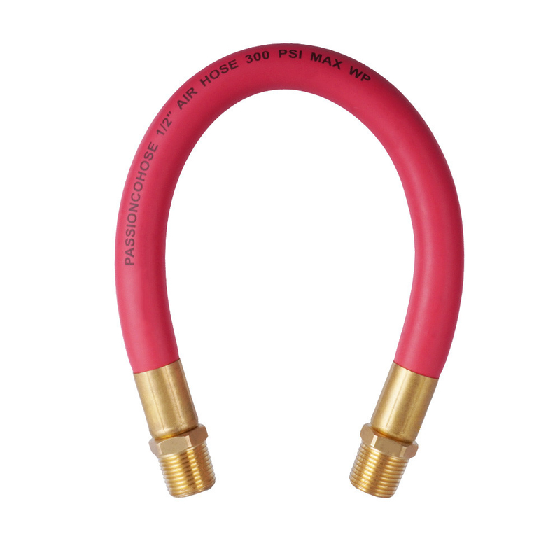 Merah EPDM 1/2 '' X 50FT dengan NPT Male Rubber Air Hose Assembly untuk Udara Dikompresi