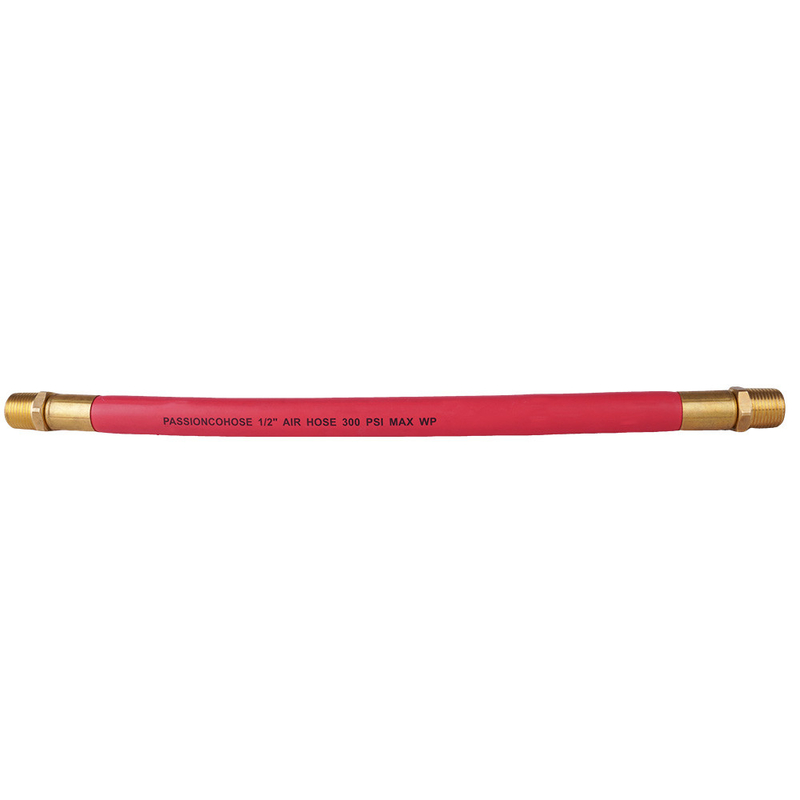 Merah EPDM 1/2 '' X 50FT dengan NPT Male Rubber Air Hose Assembly untuk Udara Dikompresi