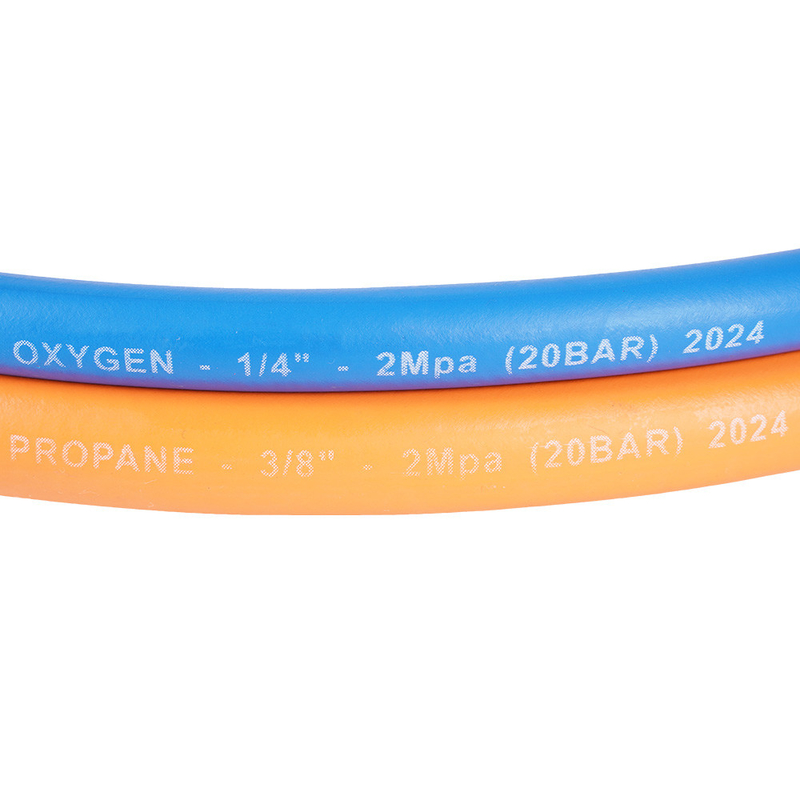 Kelas T tahan aus Reducer Selang Las Kembar Oranyeu 3/8 '' Biru 1/4 '