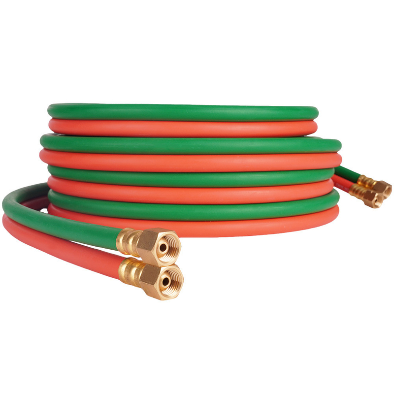 Double Color Oxygen Acetylene 1/4' X 100FT Pengelasan Twin Rubber Hose Assembly