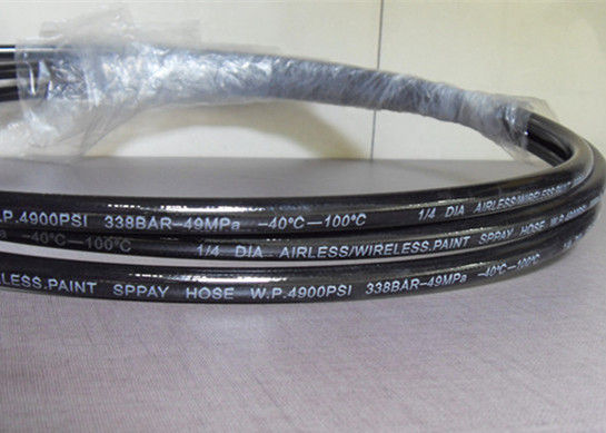 Black SAE 100R8 Thermoplastic Hose Cat Semprot Selang Fiber - Jalinan